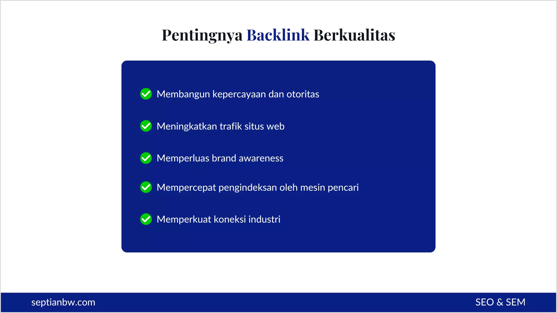 Pentingnya Backlink Berkualitas