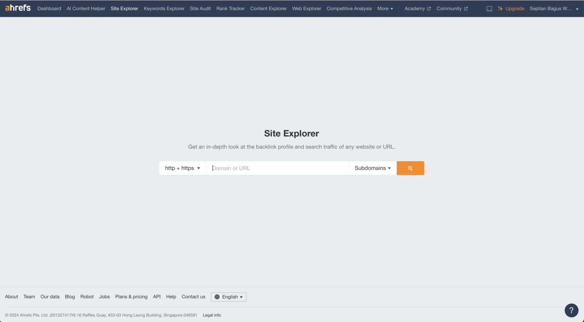 Ahrefs Site Explorer