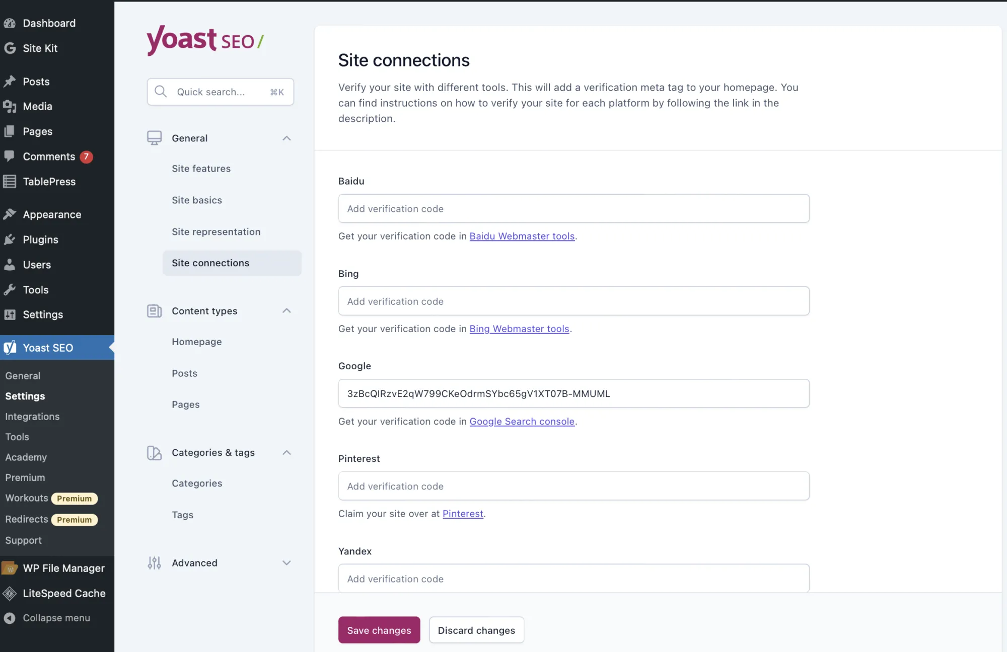 Daftar Google Search Console dengan Yoast SEO