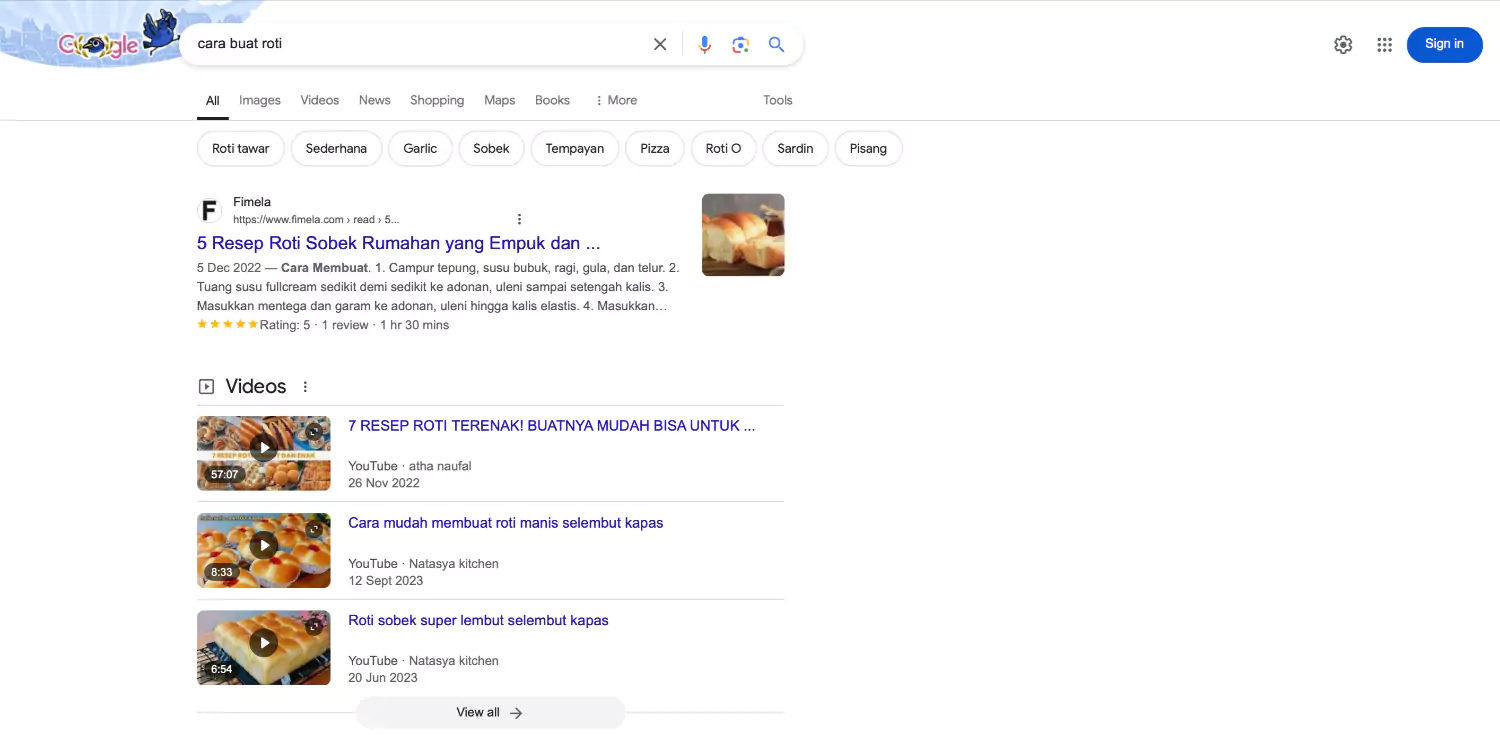 Contoh Video Results