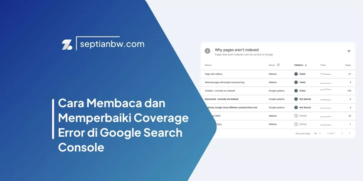 Cara Membaca dan Memperbaiki Coverage Error di Google Search Console